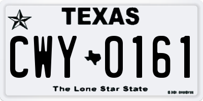 TX license plate CWY0161