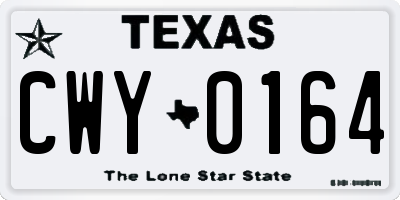TX license plate CWY0164