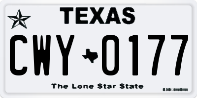 TX license plate CWY0177