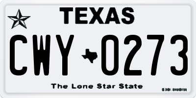 TX license plate CWY0273
