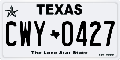 TX license plate CWY0427