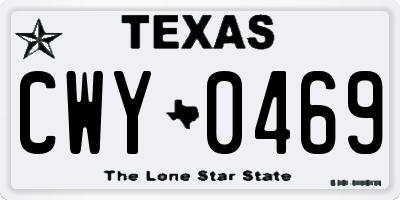 TX license plate CWY0469