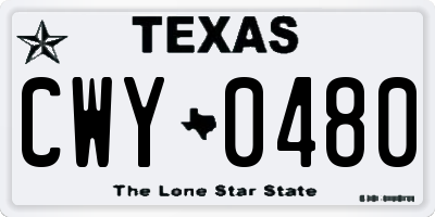 TX license plate CWY0480