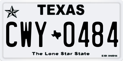 TX license plate CWY0484