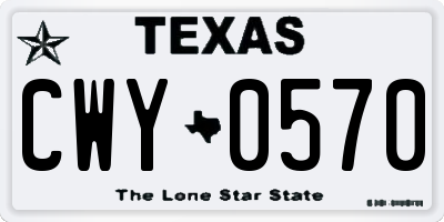 TX license plate CWY0570