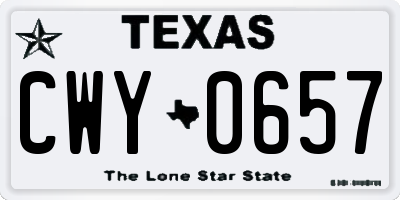 TX license plate CWY0657
