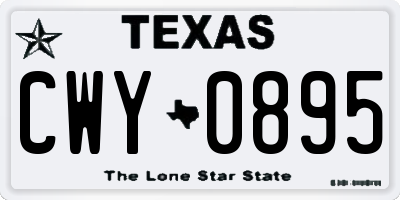 TX license plate CWY0895