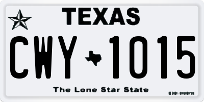 TX license plate CWY1015