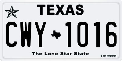 TX license plate CWY1016