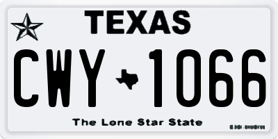 TX license plate CWY1066