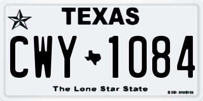 TX license plate CWY1084