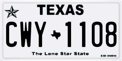 TX license plate CWY1108