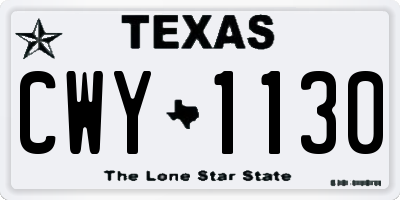 TX license plate CWY1130