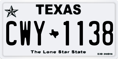 TX license plate CWY1138