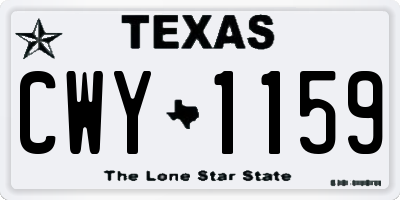 TX license plate CWY1159