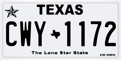 TX license plate CWY1172