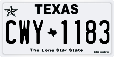 TX license plate CWY1183