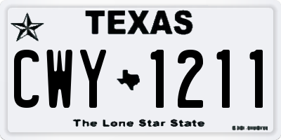 TX license plate CWY1211