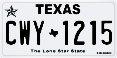 TX license plate CWY1215