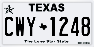 TX license plate CWY1248