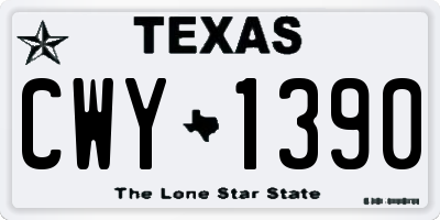 TX license plate CWY1390