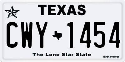 TX license plate CWY1454
