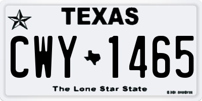 TX license plate CWY1465