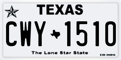 TX license plate CWY1510