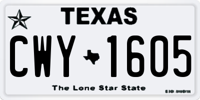 TX license plate CWY1605