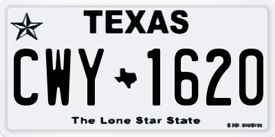TX license plate CWY1620