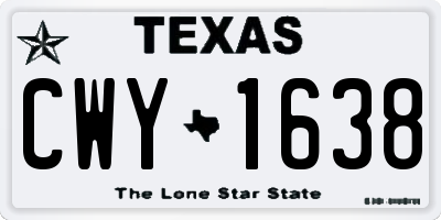 TX license plate CWY1638
