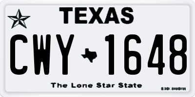 TX license plate CWY1648