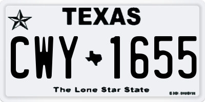 TX license plate CWY1655