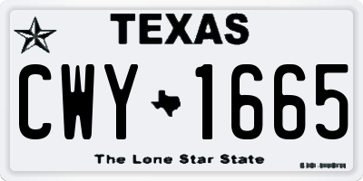 TX license plate CWY1665