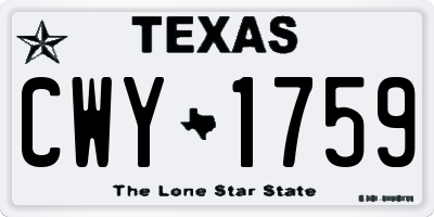 TX license plate CWY1759