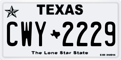 TX license plate CWY2229