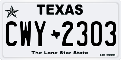 TX license plate CWY2303