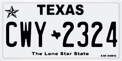 TX license plate CWY2324