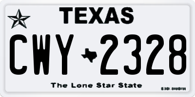 TX license plate CWY2328