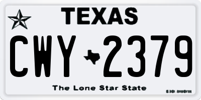 TX license plate CWY2379