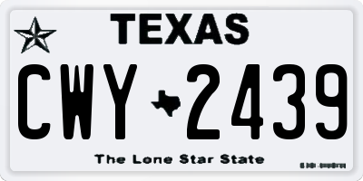 TX license plate CWY2439