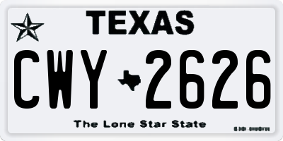 TX license plate CWY2626