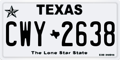 TX license plate CWY2638