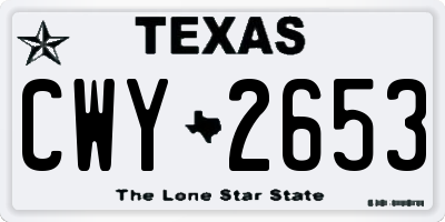 TX license plate CWY2653