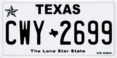 TX license plate CWY2699