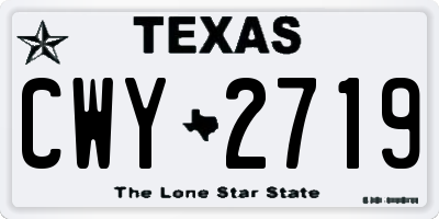 TX license plate CWY2719