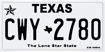 TX license plate CWY2780