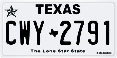 TX license plate CWY2791