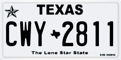 TX license plate CWY2811
