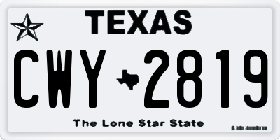 TX license plate CWY2819